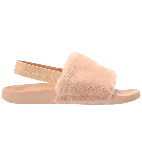 [#1014] TOMMY HILFIGER | twHahna Faux Fur Slingback Sandals | Taupe | 10 - Picture 6 of 9